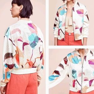 NEW ANTHROPOLOGIE Elevenses Geo Bomber Jacket